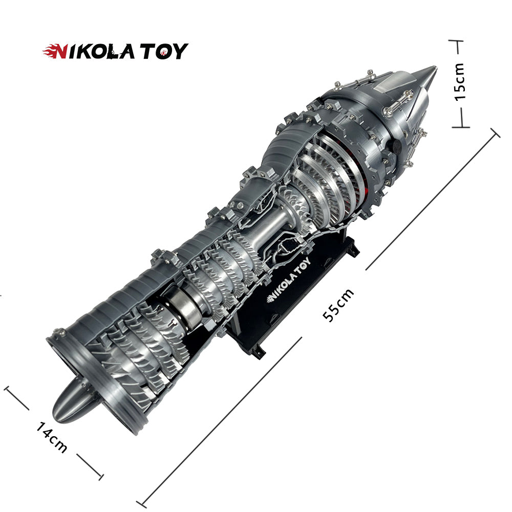 NIKOLATOY® 3D printed Military fighter turbojet engine model