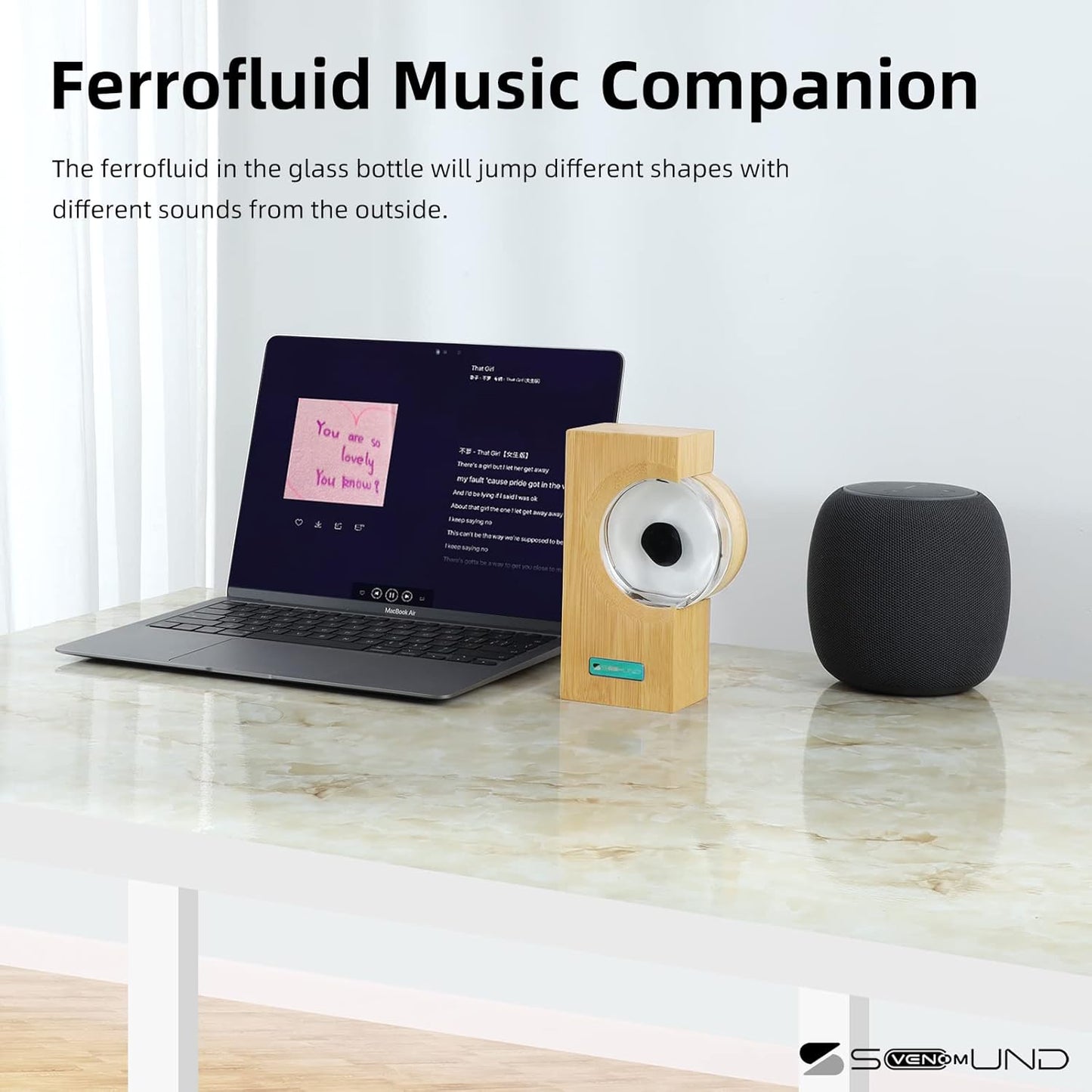 Dancing Ferrofluid with Music Rhythm. Ferrofluid Speaker Music Mate. Symbiote in a Bottle. Ferrofluid Display Lamp. Desktop Decor. Teenager Gifts (Not A Speaker) (Does Not Make Sound)
