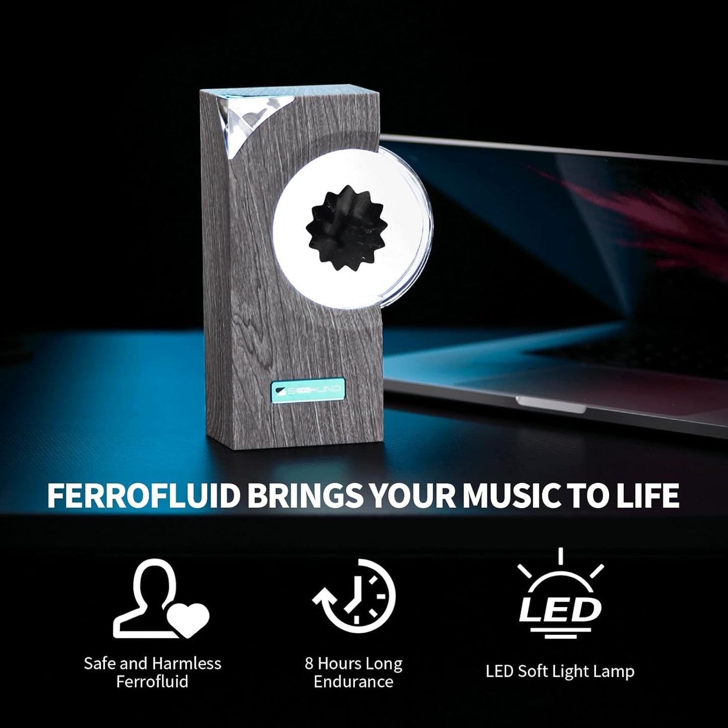 Dancing Ferrofluid with Music Rhythm. Ferrofluid Speaker Music Mate. Symbiote in a Bottle. Ferrofluid Display Lamp. Desktop Decor. Teenager Gifts (Not A Speaker) (Does Not Make Sound)