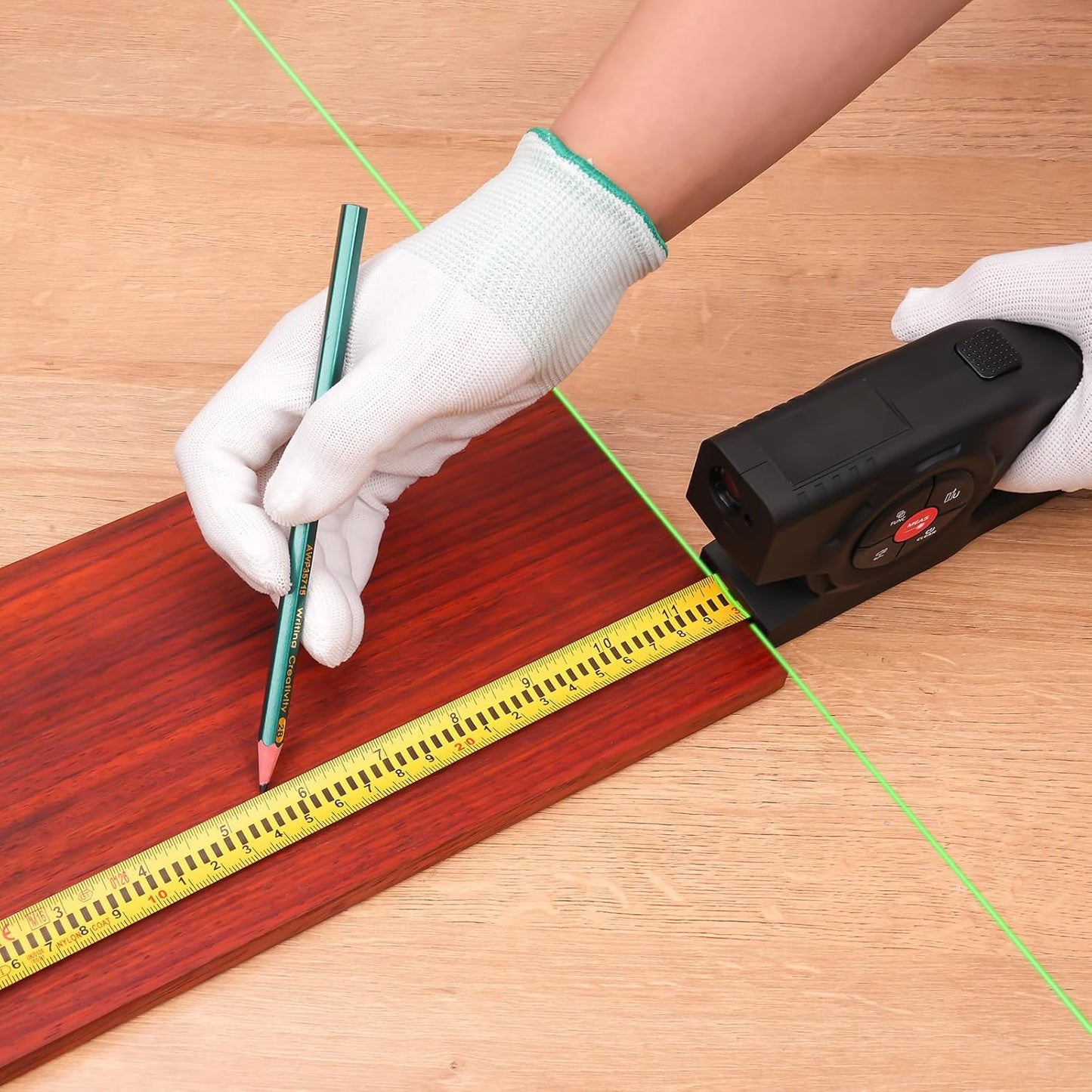 LUNYEE 393Ft Digital Tape Measure with Laser - 3-in-1 Recharge Electronic Laser Measuring Tape with Tape Measure 16Ft OLED Display M/in/Ft Unit Switch Area/Volume/Pythagorean.Class II Laser