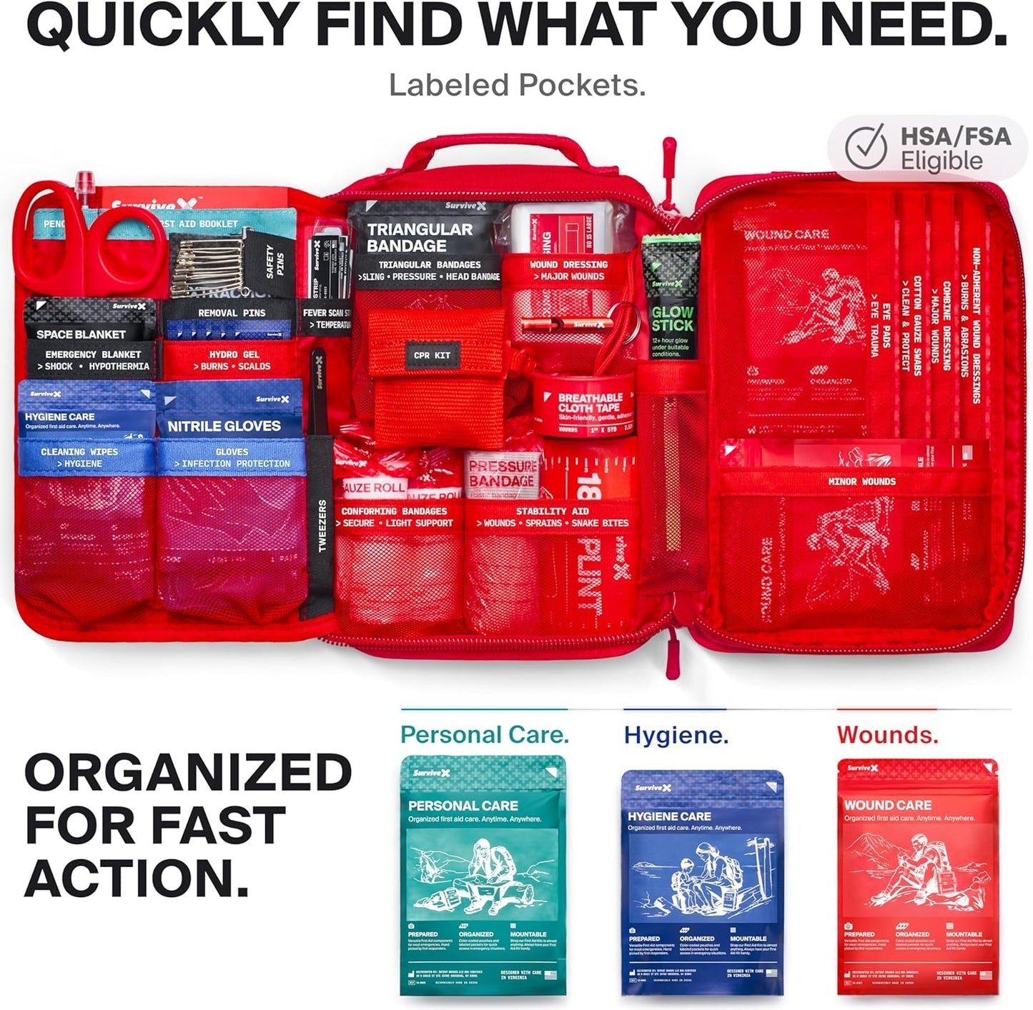 The All-in-One Emergency Kit for Your Car, Home, and Adventures. 300 Pieces incl. ZipStitch® | Your Ultimate Preparedness Solution.